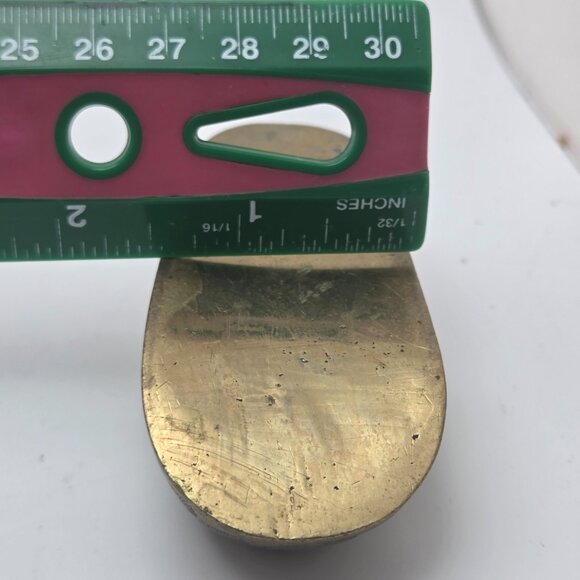 Vintage 1970s Brass Slipper Shoe Ashtrays Etched Brass Made in India MCM - Picture 15 of 16
